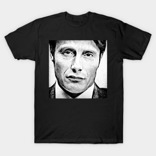 Cannibal Line and Stipple Portrait T-Shirt